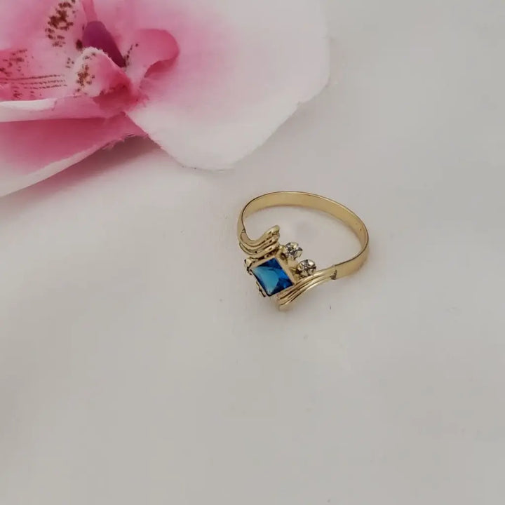 Anillo De Dama De Cristal Azul