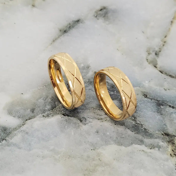 Anillos de Matrimonio De Diseño Rustico Ciclón