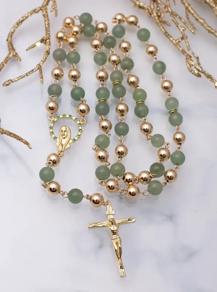 CAMANDULA DE PIEDRAS VERDES JADE