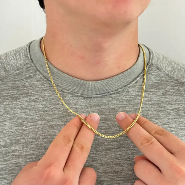 Cadena De Caballero De Tejido Cubana De 60cm-3mm De Grosor + Envío Gratis
