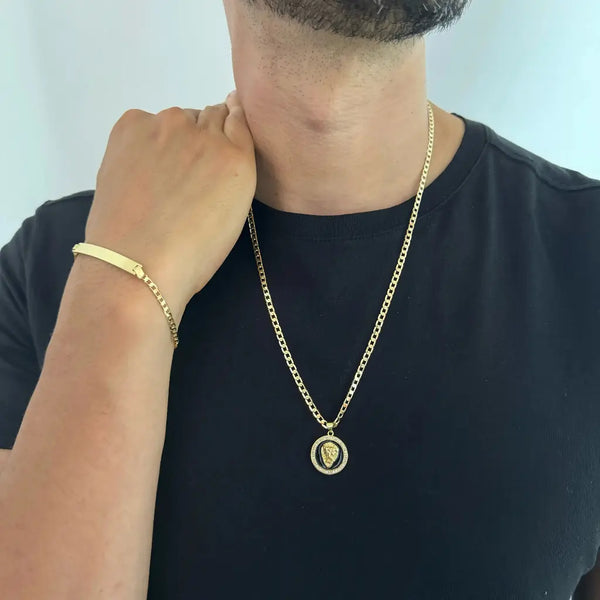 Conjunto De Caballero Con Cadena Y Esclava De Tejido Cubana