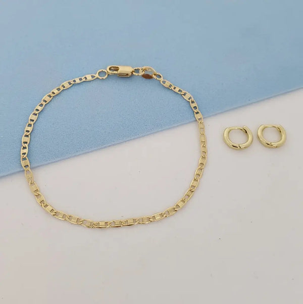 Conjunto De Dama Con Esclava De 19mm-2mm De Grosor + Candongas de 10mm