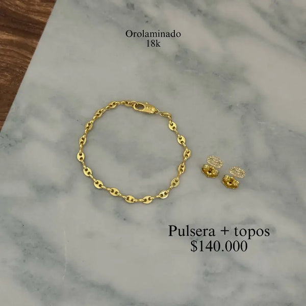 Juego De Pulsera De Dama De Tejido Gucci De 19cm-3mm De Grosor + Topos Gucci + Envío Gratis