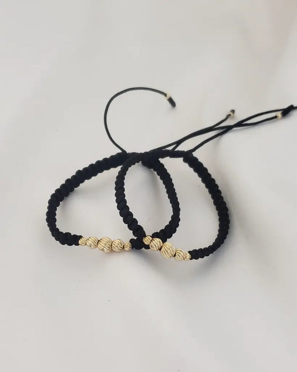 Manillas De Parejas De Tejido Macramé Con Balines Italianos