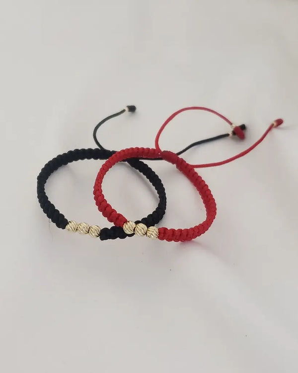 Manillas De Parejas De Tejido Macramé Con Balines Italianos
