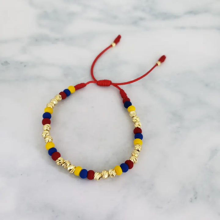 Pulsera Tricolor Con Neoprenos Y Balines Italianos + Envío Gratis