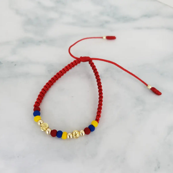 Pulsera Tricolor Con Neoprenos Y Balines Lisos E Italianos + Envío Gratis