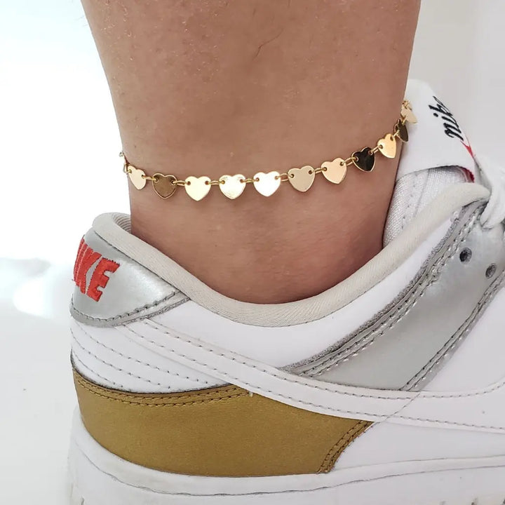 Tobillera De Dama De Tejido Corazón
