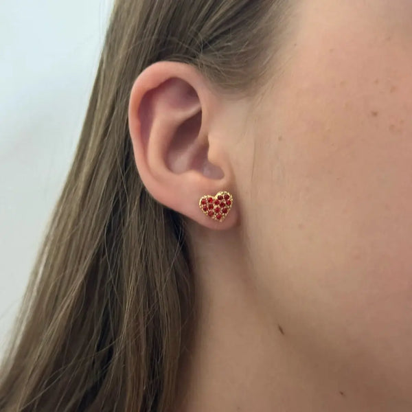 Topos De Dama De Corazón De Cristales Rojos